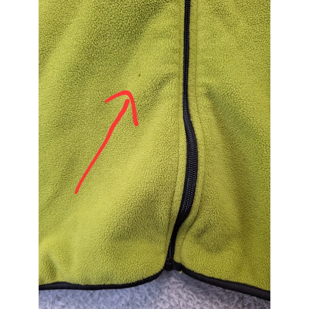 GH Bass Mens 2XL Fleece Jacket Full‎ Zip Lime Green Mock Neck Outdoor Casual